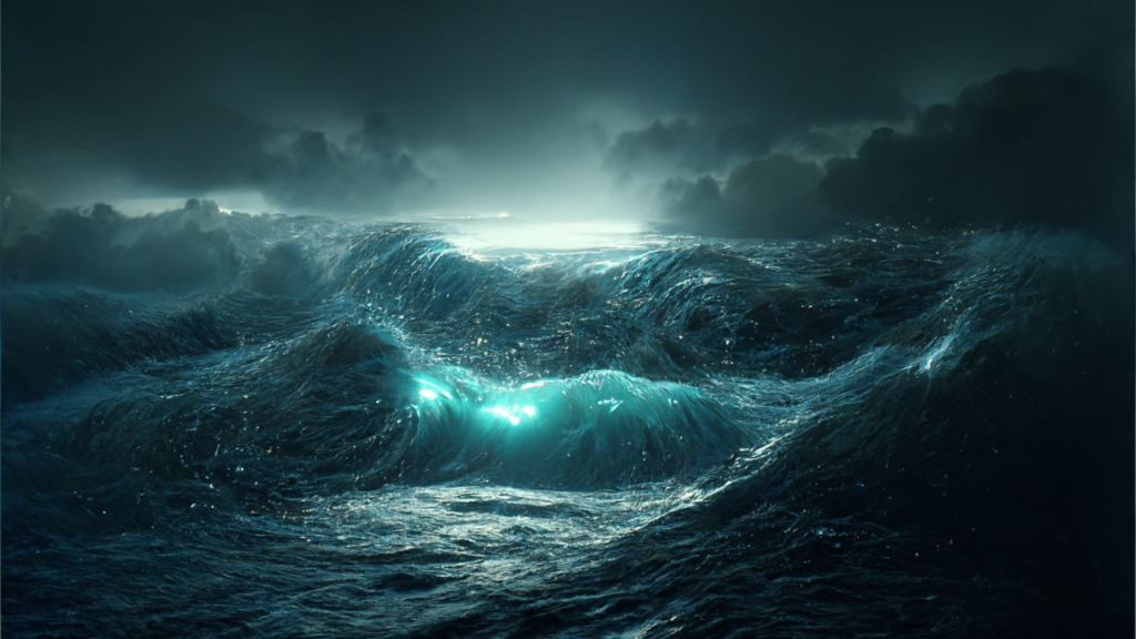 Ocean AI generated image dark stormy