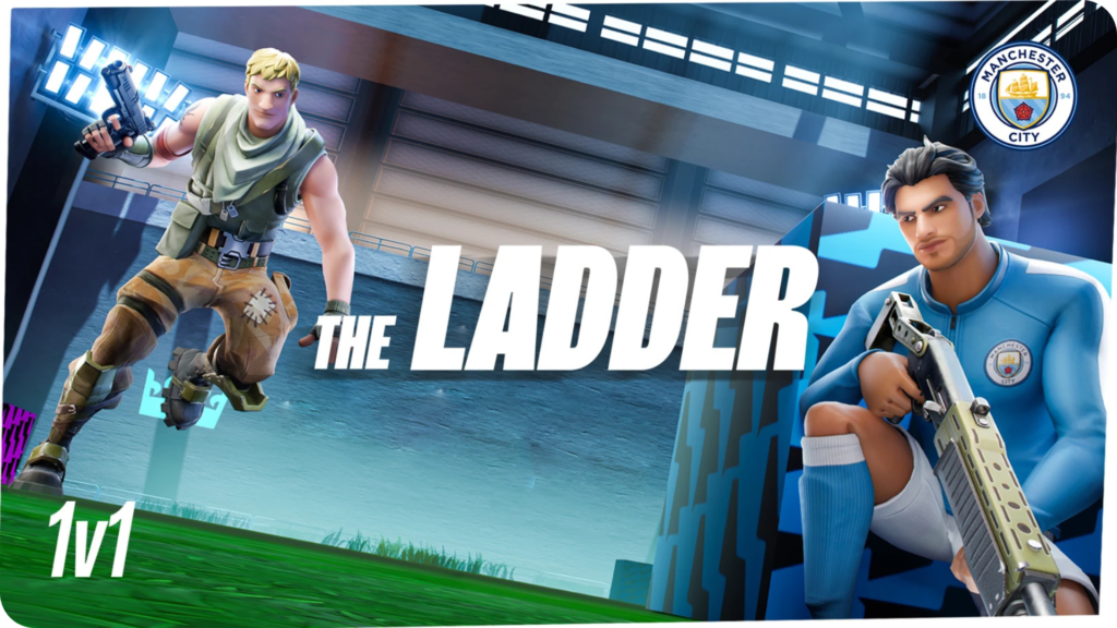 Manchester City on Fortnite in 'The Ladder'. Gen Z fandom. 